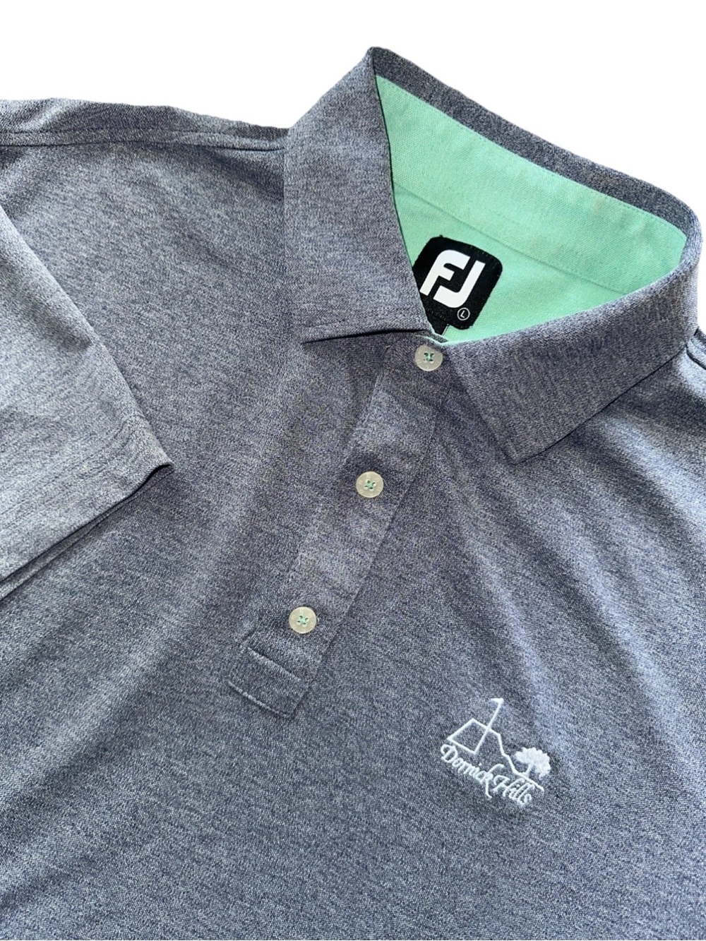FootJoy Golf Polo Shirt Men FJ Large Gray Short Sleeve Performance